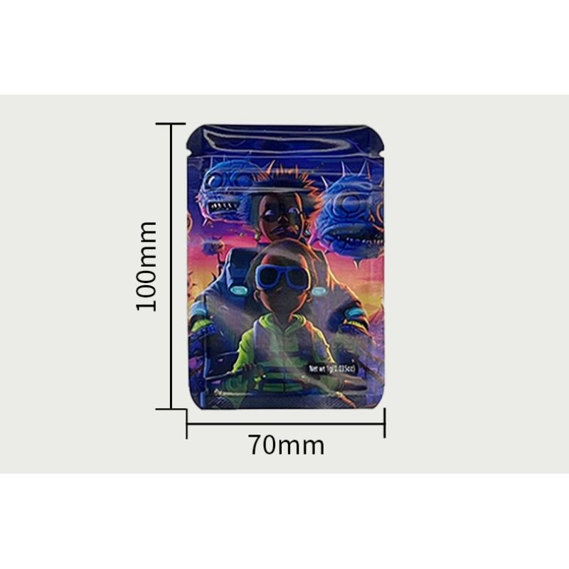 Rick and Morty Cyberpunk Themed Weed Mylar Bags